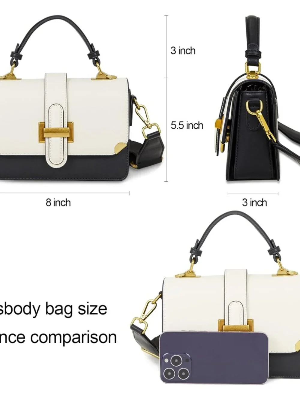 Women's Small Classy Crossbody Purse Top Handle Handbags Leather Satchel Bags fo - Picture 5 of 7